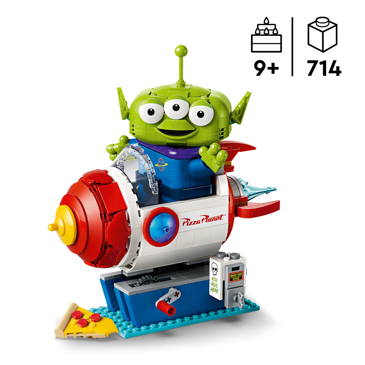 LEGO Disney Pixar Toy Story Alien with Pizza Planet Rocket Ride Building Set 43307 for Ages 9+